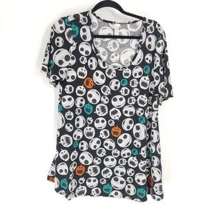 LuLaRoe Jack Nightmare Before Christmas Perfect Tee Tunic Top Size Medium